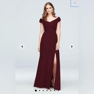 Crisscross Off-the-Shoulder Bridesmaid Dress